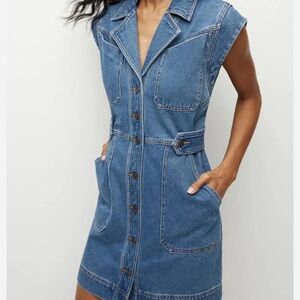 Veronica Beard Light Blue Denim Shirt Dress